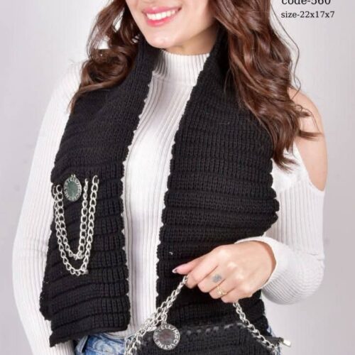 طقم تريكو شنطة + كوفية